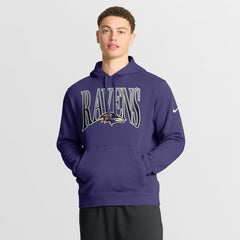 Baltimore Ravens Full Blitz Club Fleece Pullover Hoodie Purple