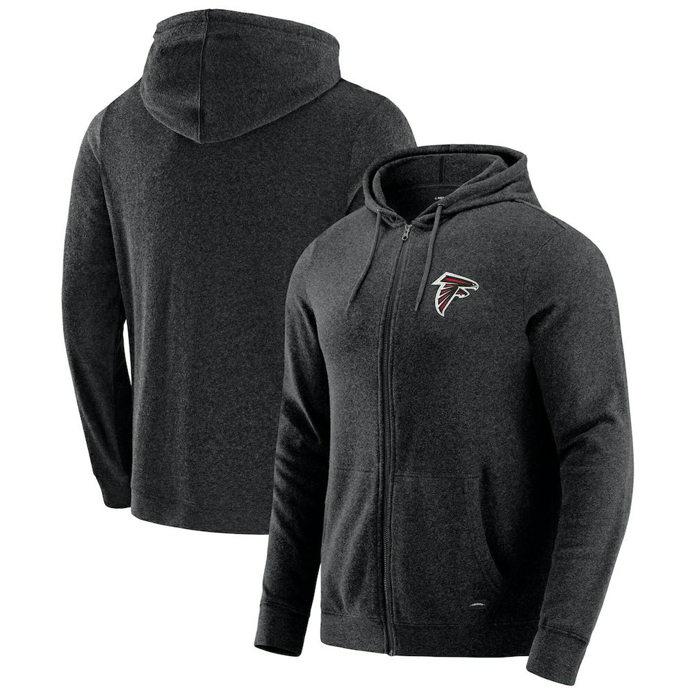 Atlanta Falcons J. Palmer Players Lounge Tri-Blend Full-Zip Hoodie Dark Heather Gray