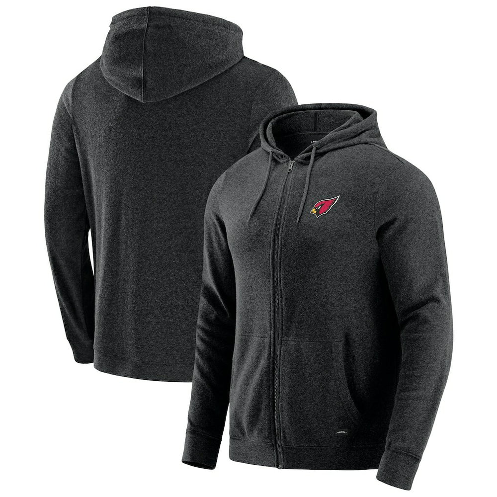 Arizona Cardinals J. Palmer Players Lounge Tri-Blend Full-Zip Hoodie Dark Heather Gray