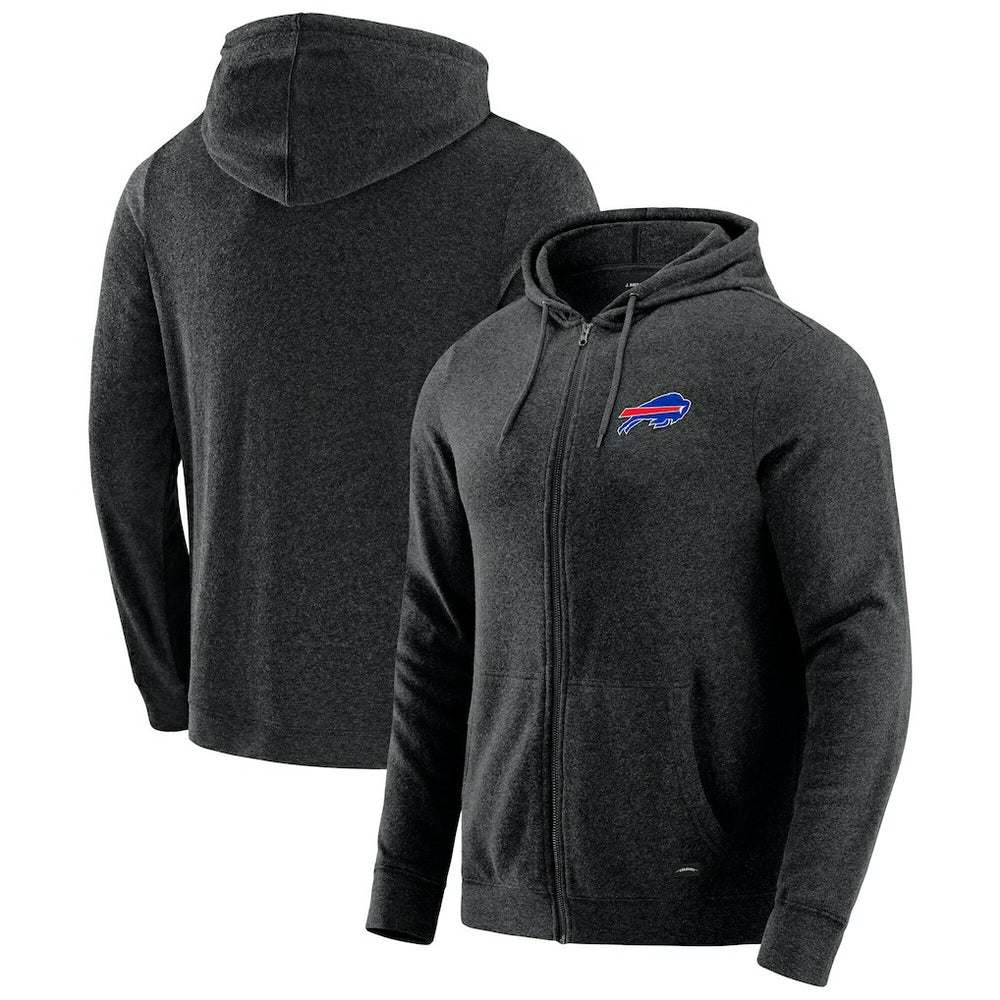Buffalo Bills J. Palmer Players Lounge Tri-Blend Full-Zip Hoodie Dark Heather Gray