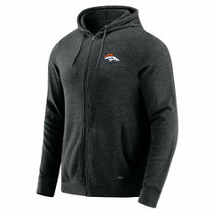 Denver Broncos J. Palmer Players Lounge Tri-Blend Full-Zip Hoodie Dark Heather Gray