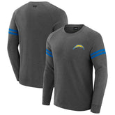 Los Angeles Chargers J. Palmer Players Lounge Raglan Tri-Blend Sweatshirt Dark Heather Gray