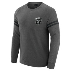 Las Vegas Raiders J. Palmer Players Lounge Raglan Tri-Blend Sweatshirt Dark Heather Gray
