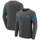 Detroit Lions J. Palmer Players Lounge Raglan Tri-Blend Sweatshirt Dark Heather Gray