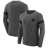 Carolina Panthers J. Palmer Players Lounge Raglan Tri-Blend Sweatshirt Dark Heather Gray