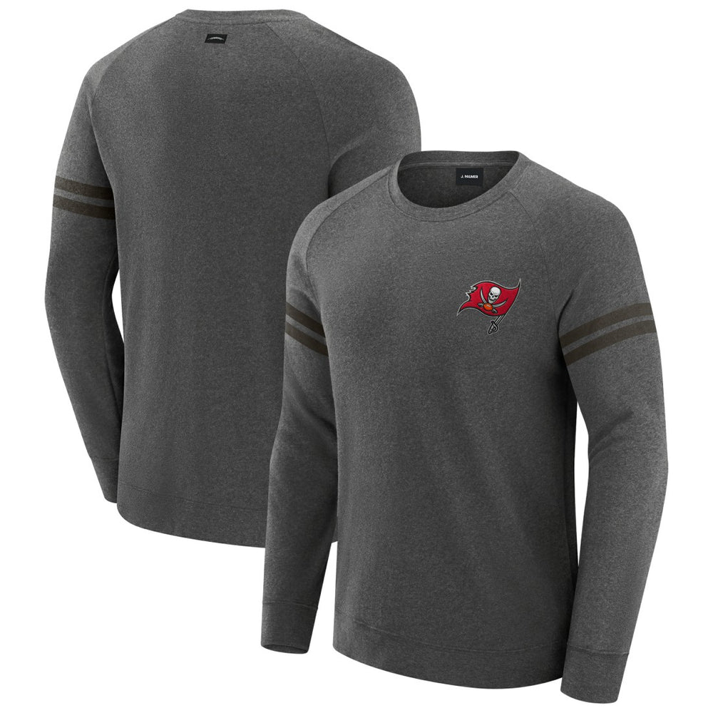 Tampa Bay Buccaneers J. Palmer Players Lounge Raglan Tri-Blend Sweatshirt Dark Heather Gray