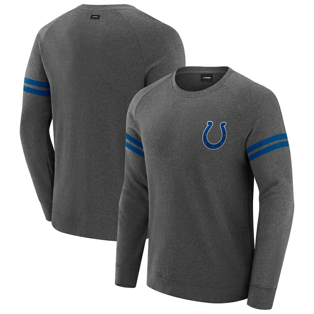 Indianapolis Colts J. Palmer Players Lounge Raglan Tri-Blend Sweatshirt Dark Heather Gray