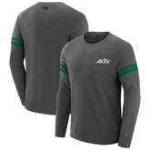 New York Jets J. Palmer Players Lounge Raglan Tri-Blend Sweatshirt Dark Heather Gray