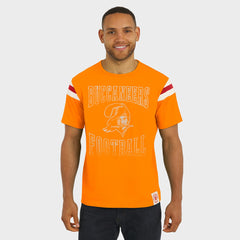 Tampa Bay Buccaneers Darius Rucker Collection Distressed Throwback Shoulder Stripe T-Shirt Orange