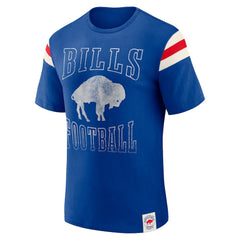 Buffalo Bills Darius Rucker Collection Distressed Throwback Shoulder Stripe T-Shirt Royal