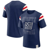 New York Giants Darius Rucker Collection Distressed Throwback Shoulder Stripe T-Shirt Royal