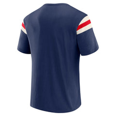 New York Giants Darius Rucker Collection Distressed Throwback Shoulder Stripe T-Shirt Royal