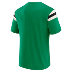 Philadelphia Eagles Darius Rucker Collection Distressed Throwback Shoulder Stripe T-Shirt Kelly Green