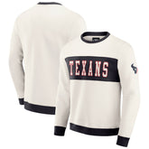 Houston Texans Darius Rucker Collection Colorblock Pullover Sweatshirt Cream