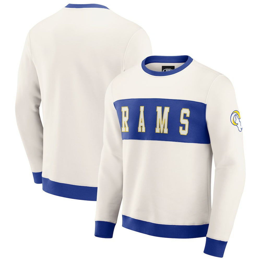 Los Angeles Rams Darius Rucker Collection Colorblock Pullover Sweatshirt Cream