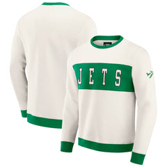 New York Jets Darius Rucker Collection Colorblock Pullover Sweatshirt Cream