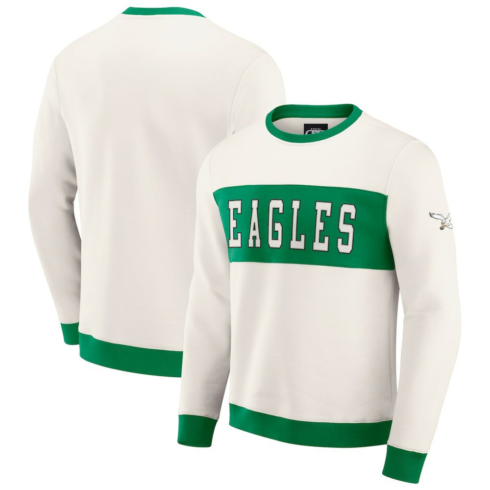 Philadelphia Eagles Darius Rucker Collection Colorblock Pullover Sweatshirt Cream