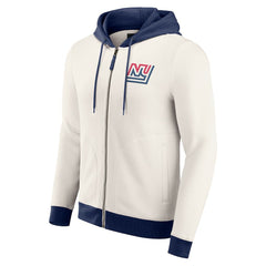 New York Giants Darius Rucker Collection Distressed Graphics Full-Zip Hoodie Cream