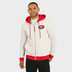 San Francisco 49ers Darius Rucker Collection Distressed Graphics Full-Zip Hoodie Cream