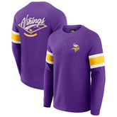 Minnesota Vikings Darius Rucker Collection Waffle-Knit Raglan Long Sleeve Henley T-Shirt Purple