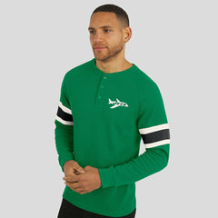 New York Jets Darius Rucker Collection Waffle-Knit Raglan Long Sleeve Henley T-Shirt Kelly Green
