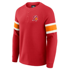 Tampa Bay Buccaneers Darius Rucker Collection Waffle-Knit Raglan Long Sleeve Henley T-Shirt Red