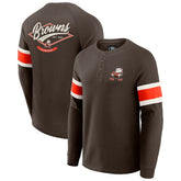Cleveland Browns Darius Rucker Collection Waffle-Knit Raglan Long Sleeve Henley T-Shirt Brown
