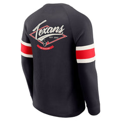 Houston Texans Darius Rucker Collection Waffle-Knit Raglan Long Sleeve Henley T-Shirt Navy
