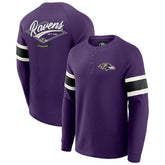 Baltimore Ravens Darius Rucker Collection Waffle-Knit Raglan Long Sleeve Henley T-Shirt Purple