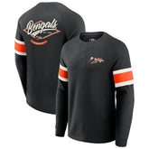 Cincinnati Bengals Darius Rucker Collection Waffle-Knit Raglan Long Sleeve Henley T-Shirt Black