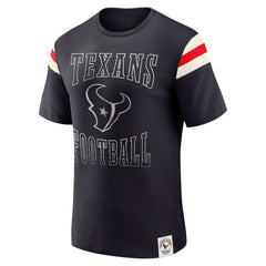 Houston Texans Darius Rucker Collection Football Stripe Sleeve T-Shirt Navy