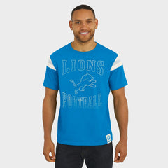 Detroit Lions Darius Rucker Collection Football Stripe Sleeve T-Shirt Blue