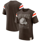 Cleveland Browns Darius Rucker Collection Football Stripe Sleeve T-Shirt Brown