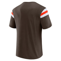 Cleveland Browns Darius Rucker Collection Football Stripe Sleeve T-Shirt Brown