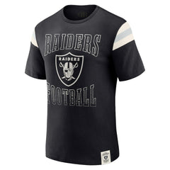 Las Vegas Raiders Darius Rucker Collection Football Stripe Sleeve T-Shirt Black