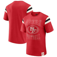 San Francisco 49ers Darius Rucker Collection Football Stripe Sleeve T-Shirt Scarlet