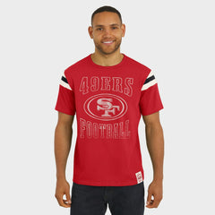 San Francisco 49ers Darius Rucker Collection Football Stripe Sleeve T-Shirt Scarlet