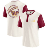 Washington Commanders Darius Rucker Collection Henley Colorblock Slub Pocket T-Shirt Cream