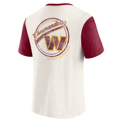 Washington Commanders Darius Rucker Collection Henley Colorblock Slub Pocket T-Shirt Cream