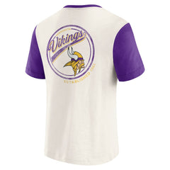 Minnesota Vikings Darius Rucker Collection Henley Colorblock Slub Pocket T-Shirt Cream