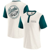 Philadelphia Eagles Darius Rucker Collection Henley Colorblock Slub Pocket T-Shirt Cream