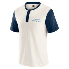 Tennessee Titans Darius Rucker Collection Henley Colorblock Slub Pocket T-Shirt Cream