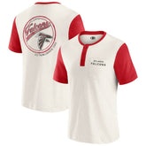 Atlanta Falcons Darius Rucker Collection Henley Colorblock Slub Pocket T-Shirt Cream