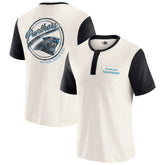 Carolina Panthers Darius Rucker Collection Henley Colorblock Slub Pocket T-Shirt Cream