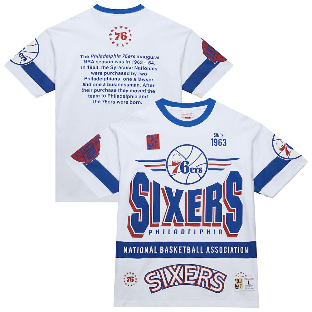 Philadelphia 76ers Unisex Hardwood Classics Vintage Team Origins Premium T-Shirt White