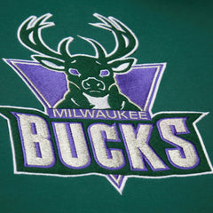 Milwaukee Bucks Hardwood Classics Team Origins Fleece Pullover Hoodie Hunter Green