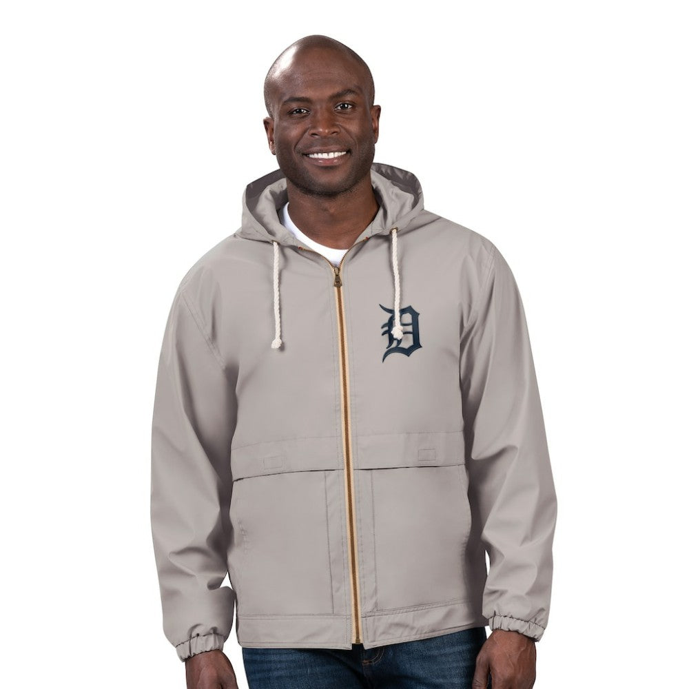 Detroit Tigers G-III Sports by Carl Banks Full-Zip Rain Jacket - Gray Jackets