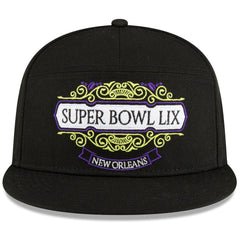 Philadelphia Eagles New Era Super Bowl LIX Tarmac Split Panel 9FIFTY Snapback Hat Black
