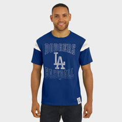 Los Angeles Dodgers Darius Rucker Collection by Fanatics Distressed Sleeve Stripe T-Shirt - Royal T-shirts