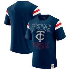 Minnesota Twins Darius Rucker Collection by Fanatics Distressed Sleeve Stripe T-Shirt - Navy T-shirts